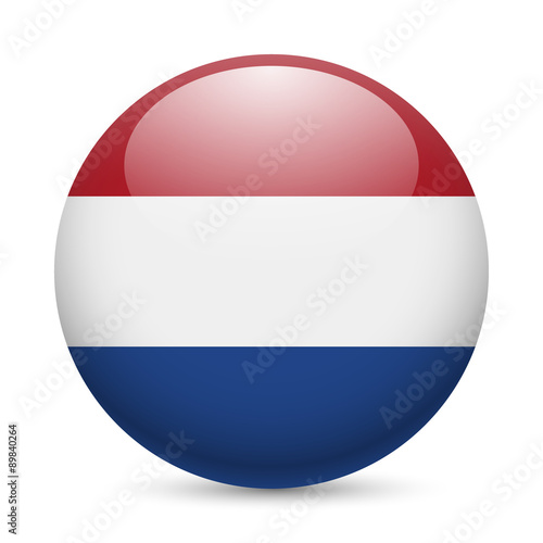 Round glossy icon of Netherlands
