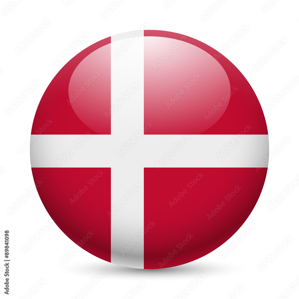 Round glossy icon of Denmark Round glossy icon of Denmark