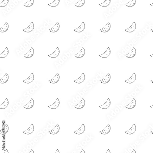 Seamless pattern with watermelon on white background