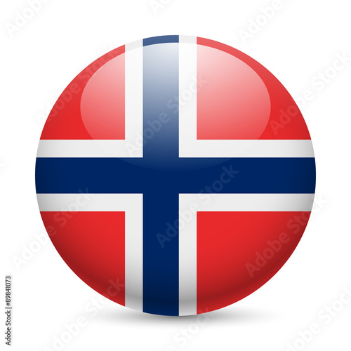 Round glossy icon of Norway