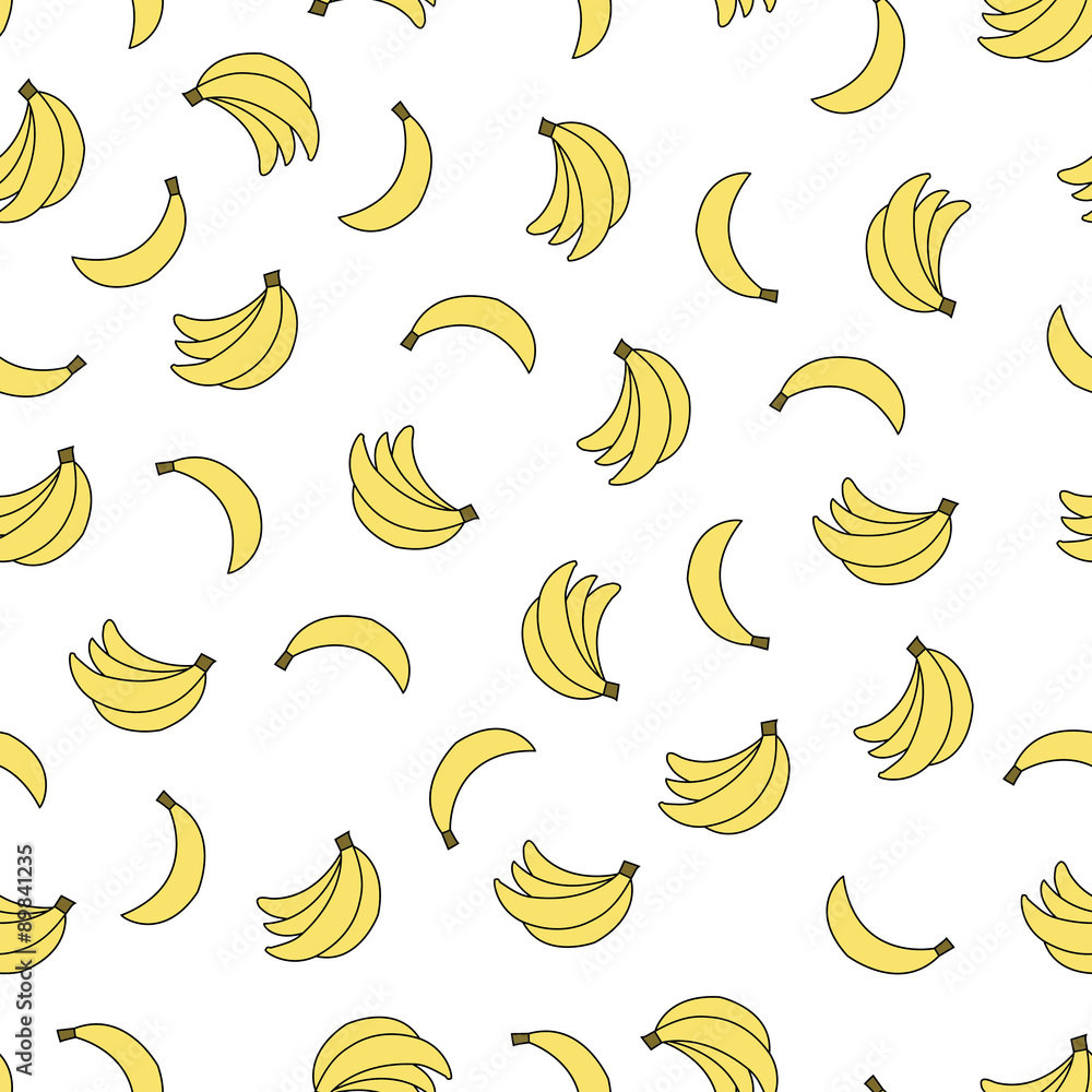 Seamless pattern with bananas on white background Seamless pattern with bananas on white background