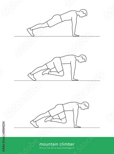 Mountain Climber workout. Fitness. Vector design. 