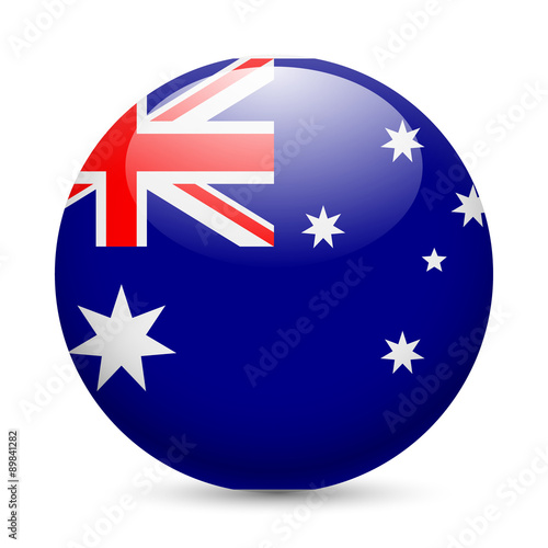 Round glossy icon of Australia