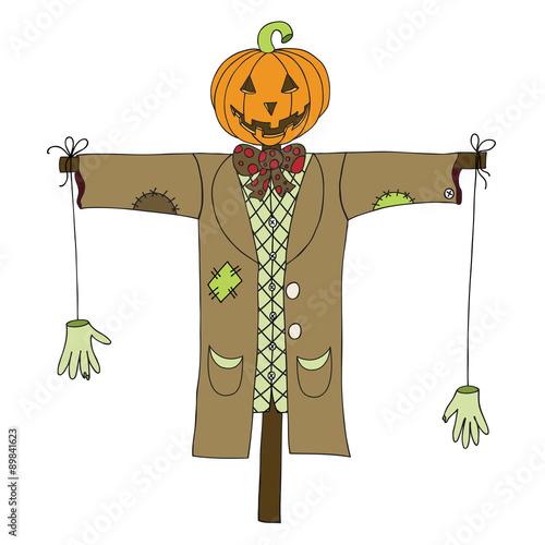 Scarecrow isolated on white background