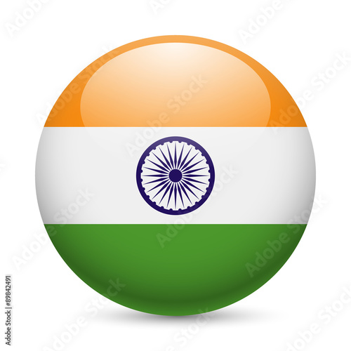 Round glossy icon of India