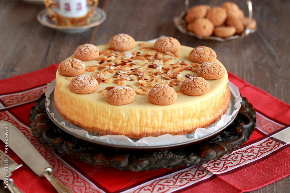 cheesecake with white chocolate and amaretto cheesecake with white chocolate and amaretto