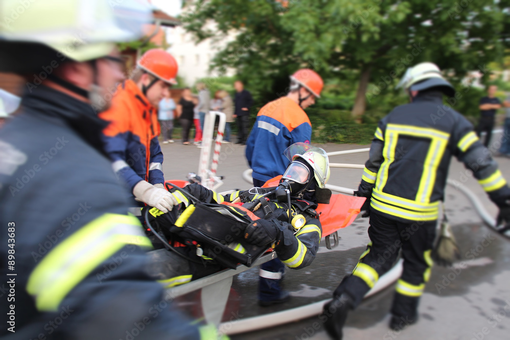 Fototapeta premium Feuerwehr Übung