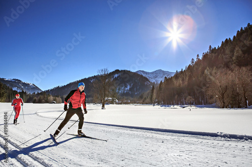 Bild auf Leinwand cross-country skiers