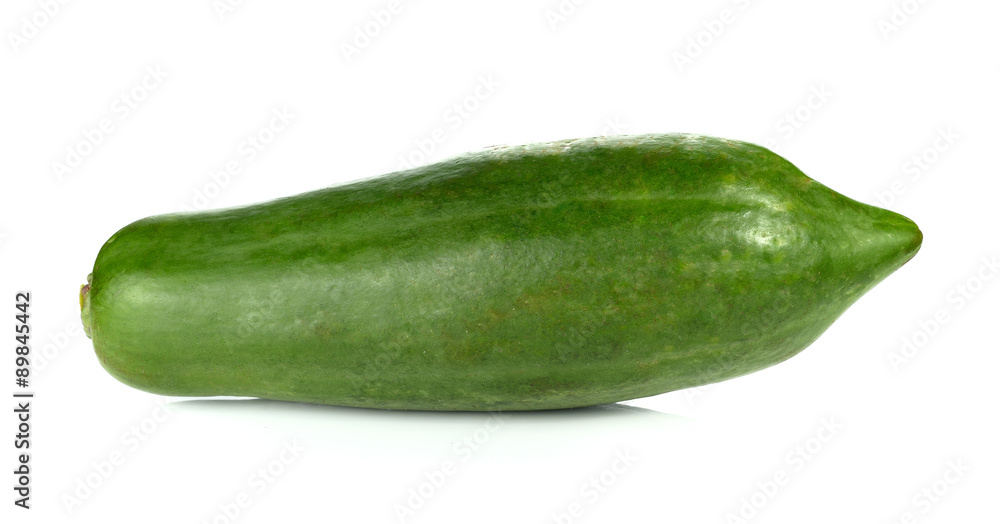 green papaya on white background. green papaya on white background.
