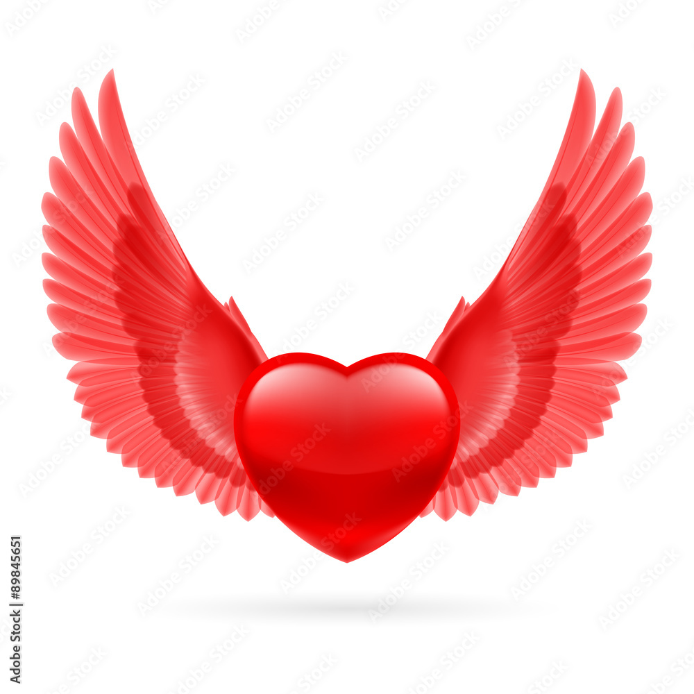 Heart with raised wings Heart with raised wings