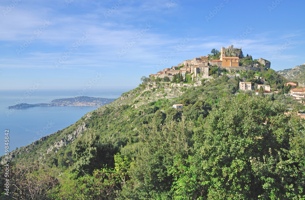 das mittelalterliche Bergdorf Eze zwischen Nizza und Monaco an der Französischen Riviera,Südfrankreich