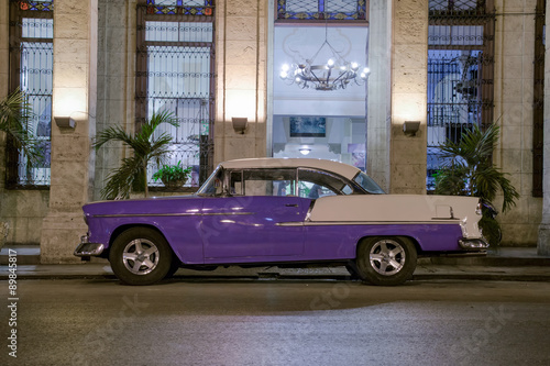 Vintage car at night In Havana, Cuba © Roberto Lusso