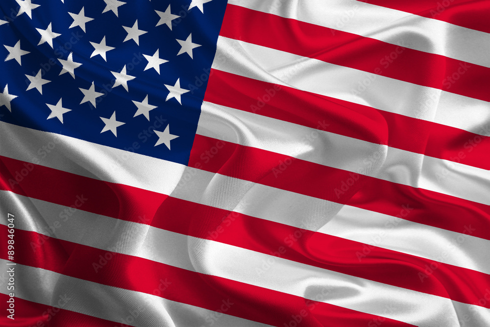 Waving Fabric Flag of United States of America Waving Fabric Flag of United States of America