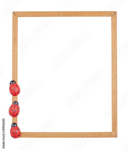 Wooden photo frames with lady bug