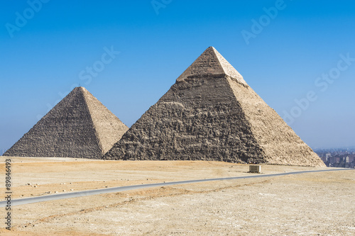 General view of Pyramids of Giza  Egypt