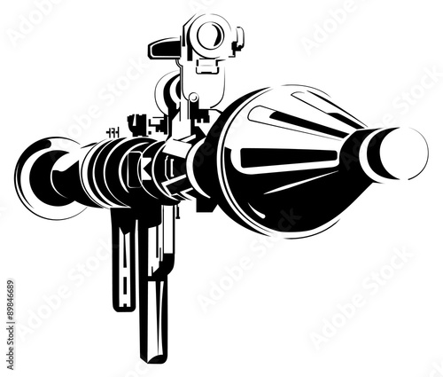 Anti-tank bazooka color rpg isolated on white