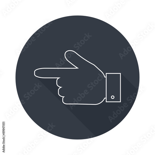 Hand pointer  silhouette icon.