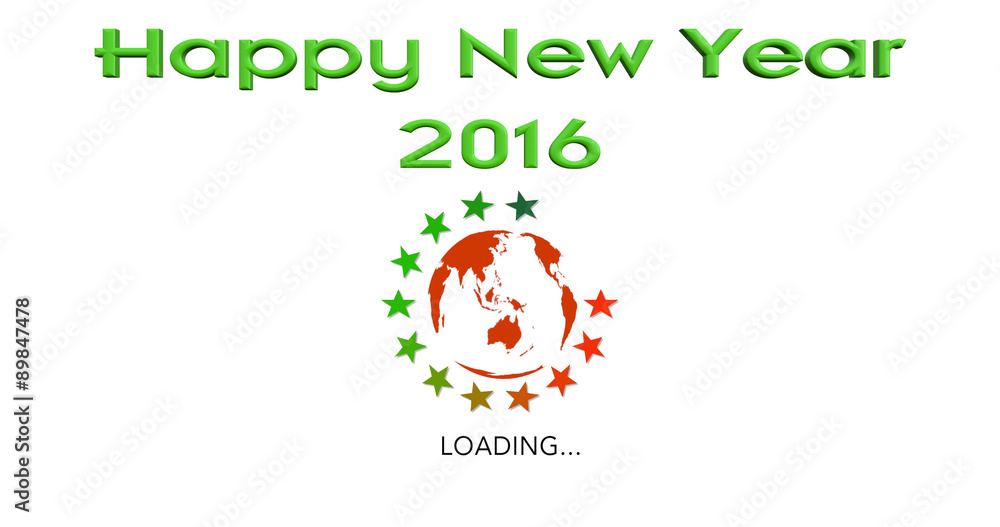 Anno Nuovo 2016 con simbolo loading