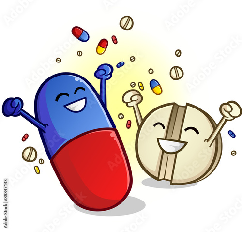 Happy Pills Cartoon Characters