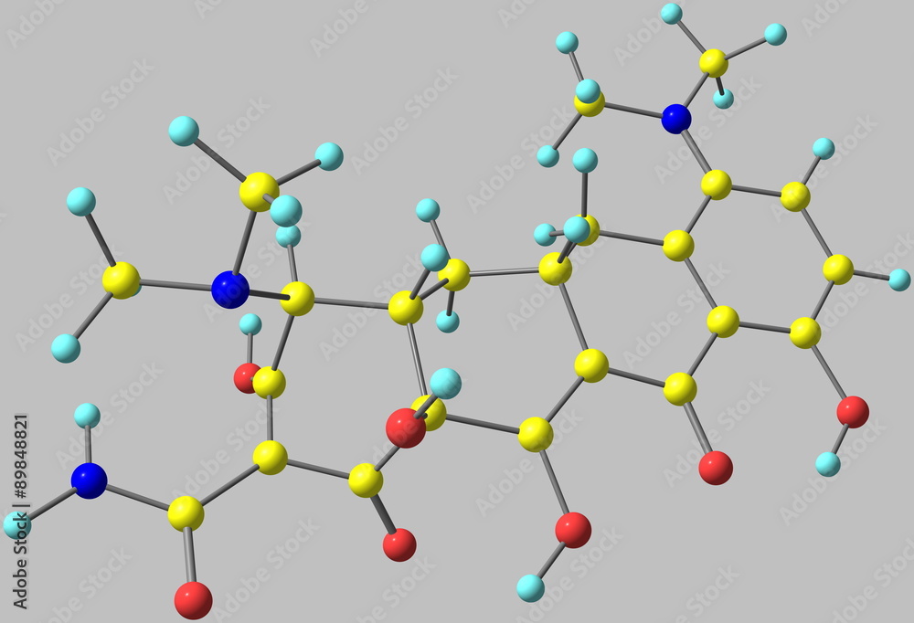 Minocycline molecule isolated on grey Minocycline molecule isolated on grey