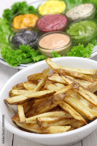 french fries with  assorted mayonnaise sauce