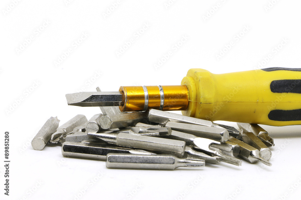yellow screwdriver with isolate background yellow screwdriver with isolate background