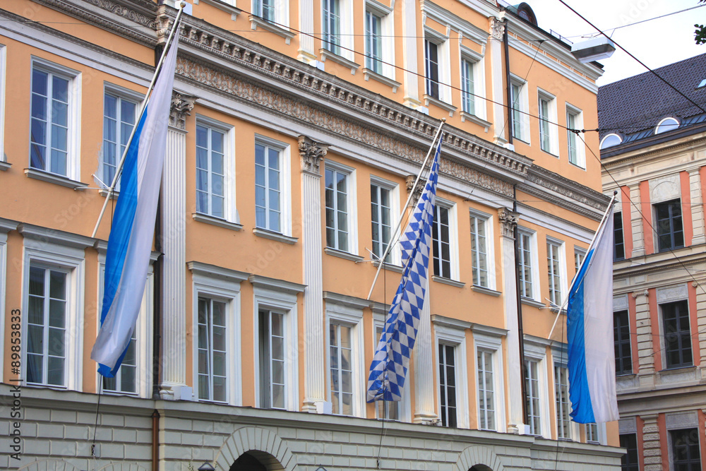 Obraz premium blue and white bavarian flags
