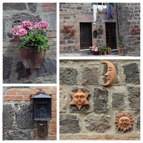 Bild auf Leinwand abstract cosy house - photo montage  from images made in Italy