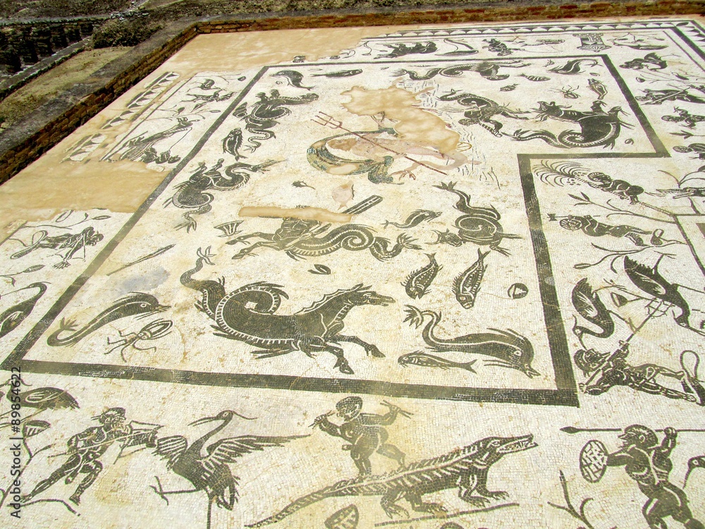 Roman mosaic of Italica in Seville, Spain