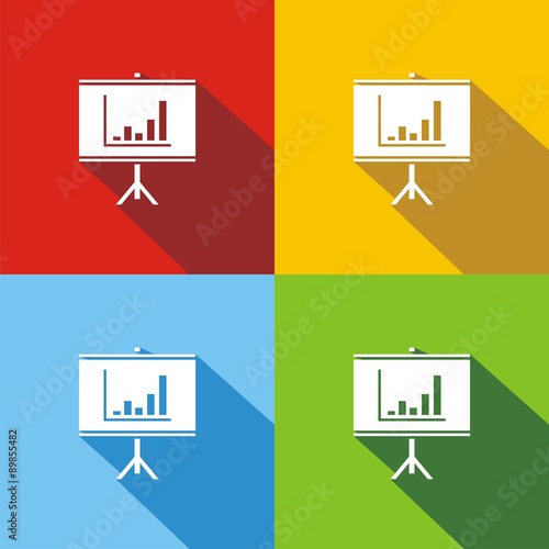 Icono pantalla de proyección colores sombra