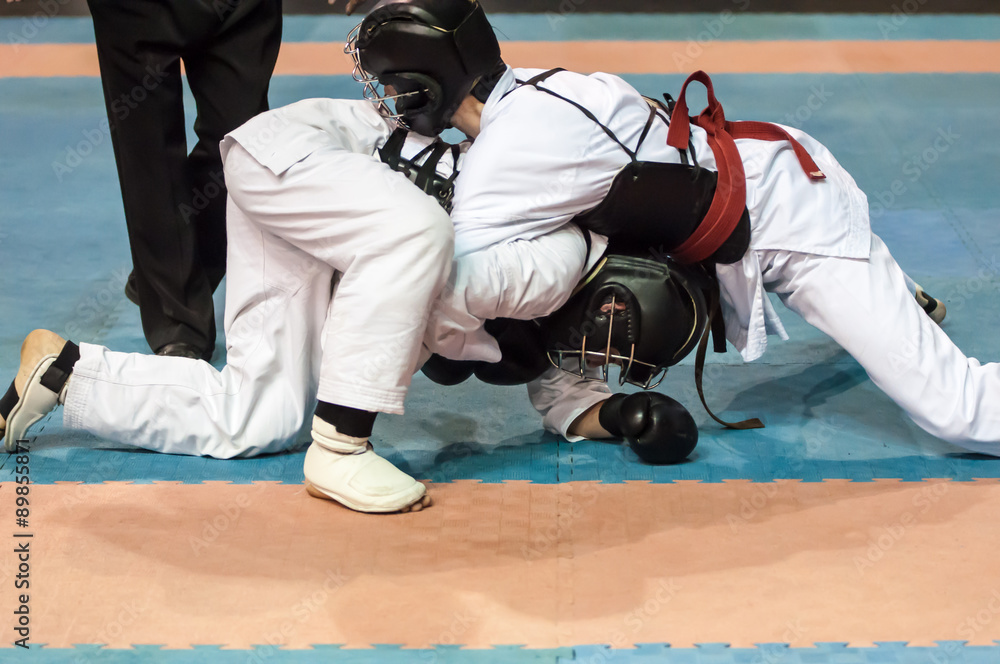 The boys compete in the Kobudo The boys compete in the Kobudo