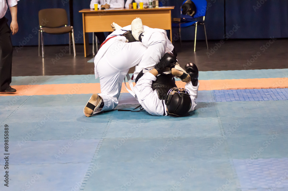 The boys compete in the Kobudo The boys compete in the Kobudo
