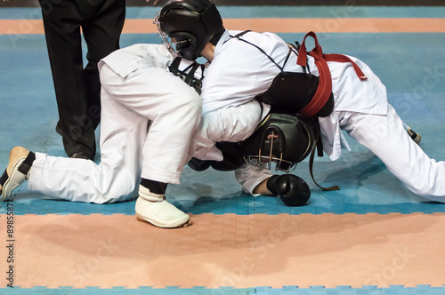 The boys compete in the Kobudo