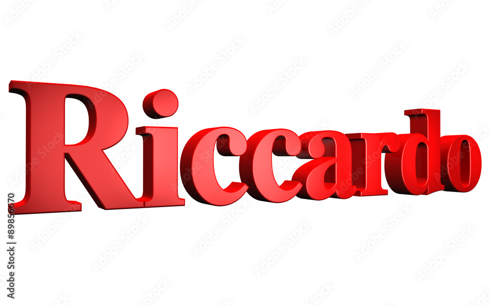 3D Riccardo text on white background 3D Riccardo text on white background