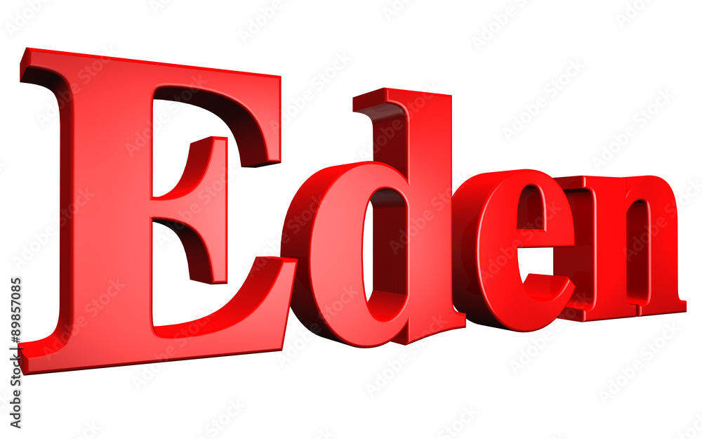 3D Eden text on white background 3D Eden text on white background