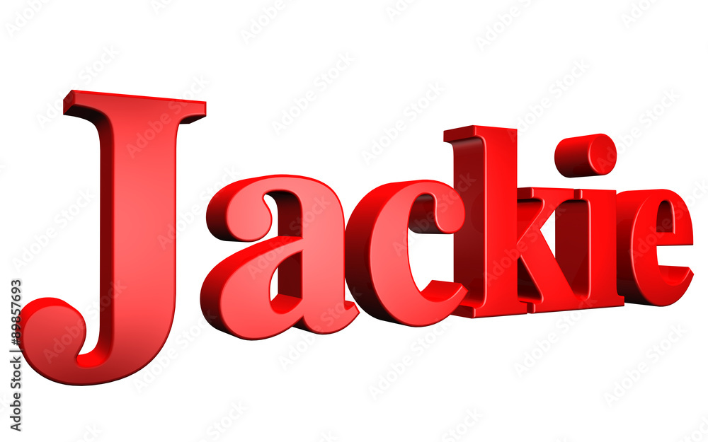 3D Jackie text on white background 3D Jackie text on white background