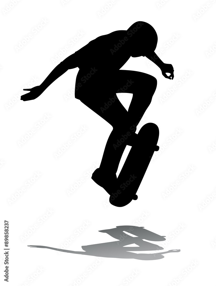 skateboarder jumping, vector illustration skateboarder jumping, vector illustration