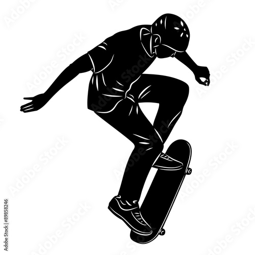 skateboarder jumping, vector illustration