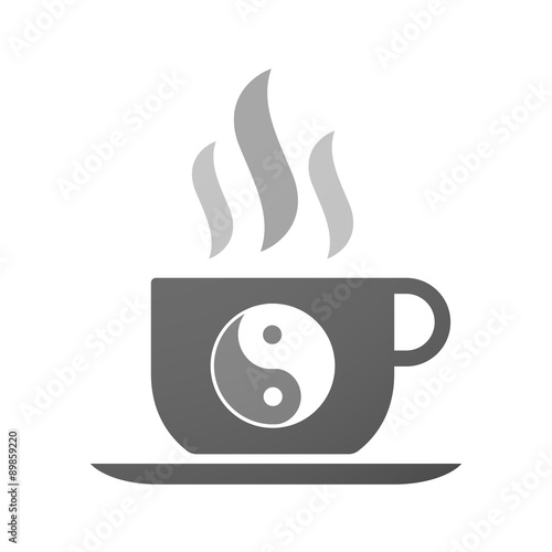 Cup of coffee icon  with a ying yang