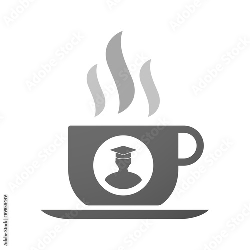 Cup of coffee icon  with a student