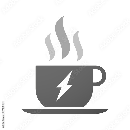 Cup of coffee icon  with a lightning