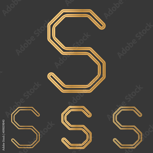 Bronze line s logo design set