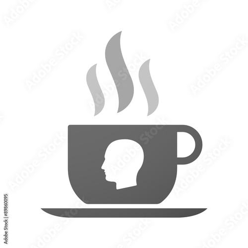 Cup of coffee icon  with a male head