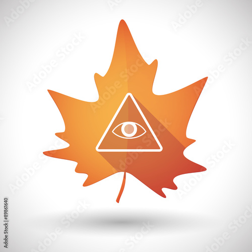Autumn leaf icon with an all seeing eye