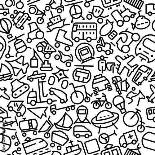 Transport Outline Icon Pattern Background
