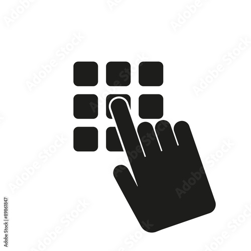 The pin code icon. Password and  unlock, access, identification, unlock symbol. Flat