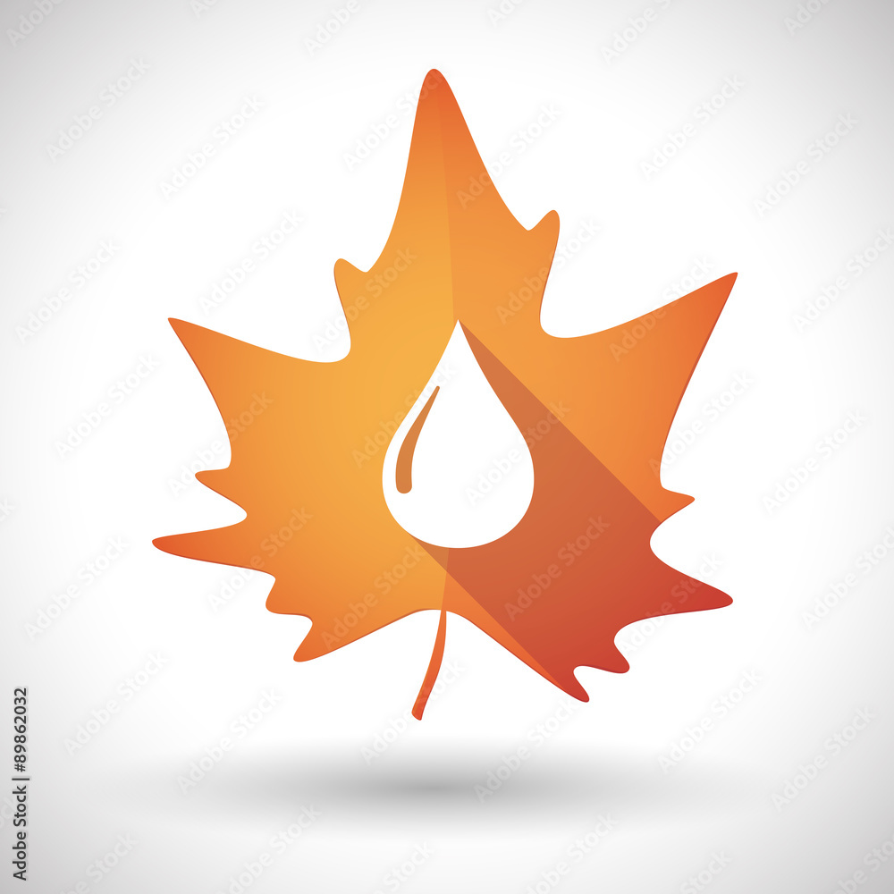 Autumn leaf icon with a fuel drop Autumn leaf icon with a fuel drop