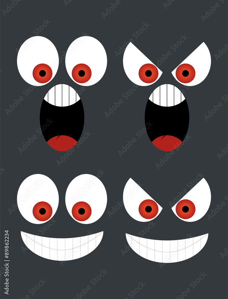 Fototapeta premium vector cartoon angry face pack