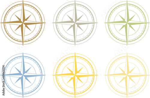 Photography Vector set of colorful wind rose