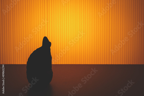 black knight, thai chess, silhouette abstract background.